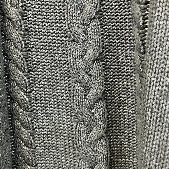 Ella Moss Womens Gray Glitter Cable Knitted Long Sleeve Pullover Sweater Size S - Picture 9 of 11